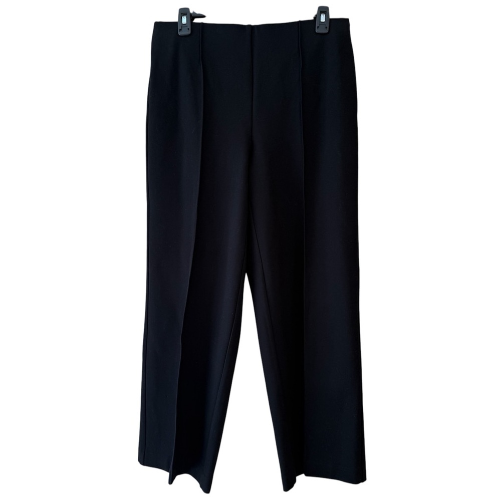 NWT Rafaella The Crop Wide Leg High Rise Slimming Ponte Pants Black Medium